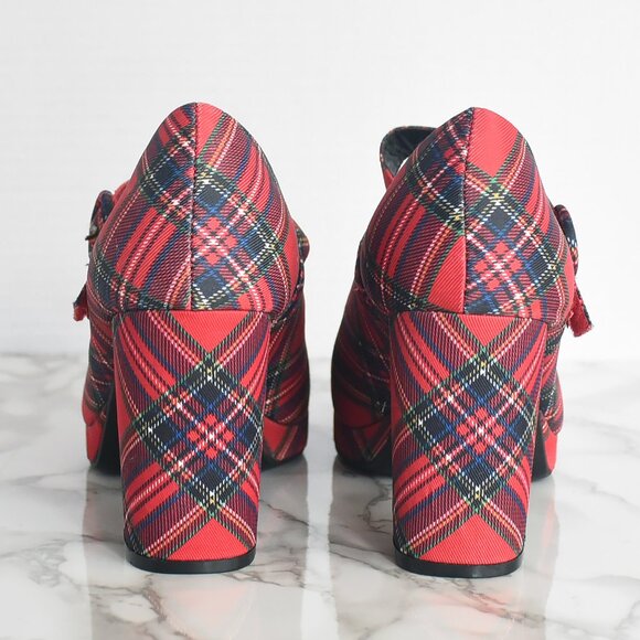 CComfort est 1946 Tartan Christmas Red Plaid Pumps Heels Size 11 M - Picture 6 of 8